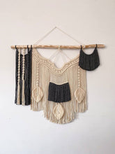 Load image into Gallery viewer, Large macrame black and white wall hanging Felix
