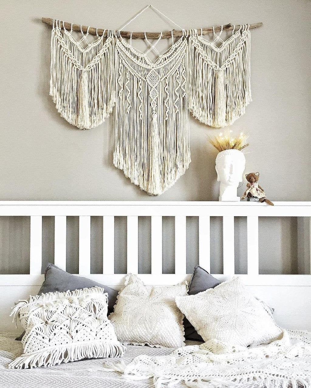 White large macrame wall hanging 