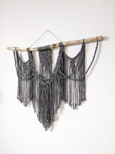 Load image into Gallery viewer, Gray Large Macrame Wall Hanging, Large Macrame Wall Decor, Wall Tapestry, Hanging wall decor,  Bohemian decor, Boho wall hanging
