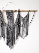 Load image into Gallery viewer, Gray Large Macrame Wall Hanging, Large Macrame Wall Decor, Wall Tapestry, Hanging wall decor,  Bohemian decor, Boho wall hanging
