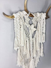 Load image into Gallery viewer, Unique Macrame Wall Hanging on Deer Horns, Macrame Wall Art, Macrame Decor, Woven Tapestry, Farmhouse decor, Country House Decor, Gift Idea
