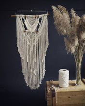 Load image into Gallery viewer, Large Macrame Backdrop, Macrame Wall Hanging with Tassels, Hanging wall decor, Nursery Wall Art, Nursery Decor, Long Macrame Wall Hanging
