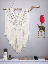 Load image into Gallery viewer, Macrame Wall Hanging with Sea Stone, Large Macrame Wall decor with tassels, Boho wall decor, Gift for home, living room wall decor, Wall Art
